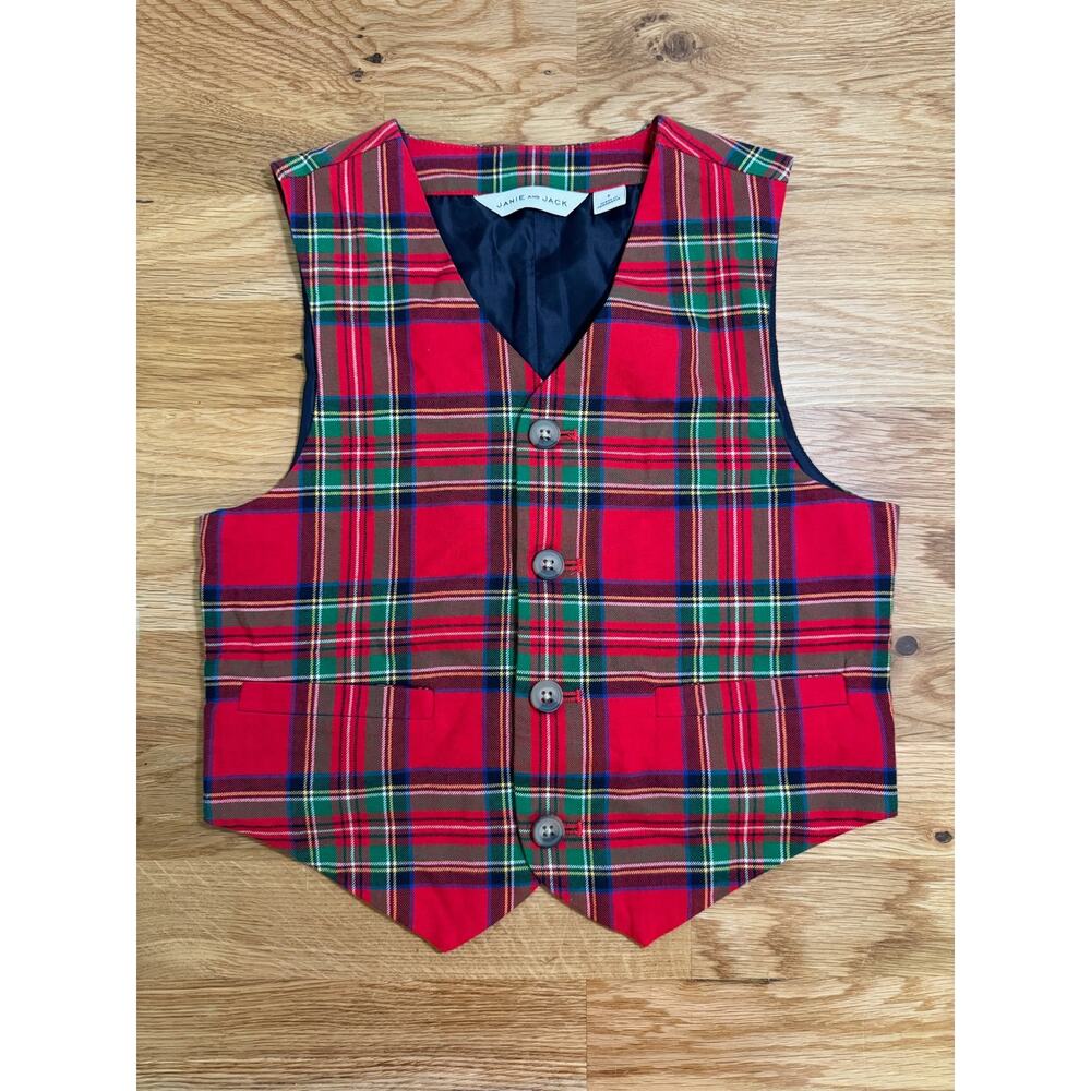 Janie and Jack plaid vest size 5T